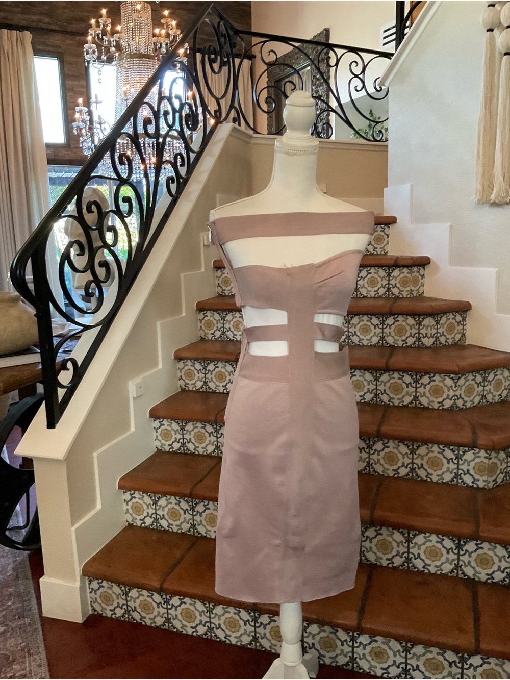 WOW couture Dusty Mauve Off-Shoulder Cutout Mini Dress